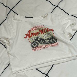 Streetwear American Motorcycles Crop Baby Tee